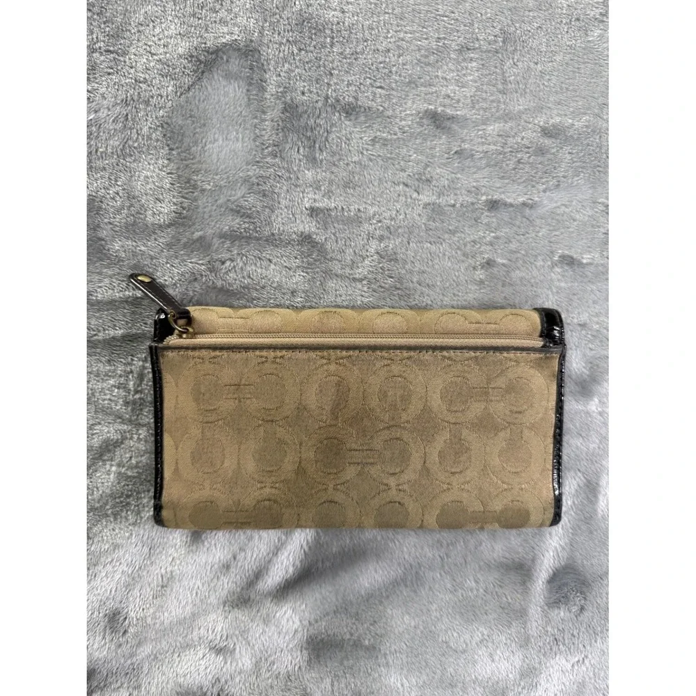 Coach Signature C Pleated Slim Envelope Women's Wallet Large Khaki